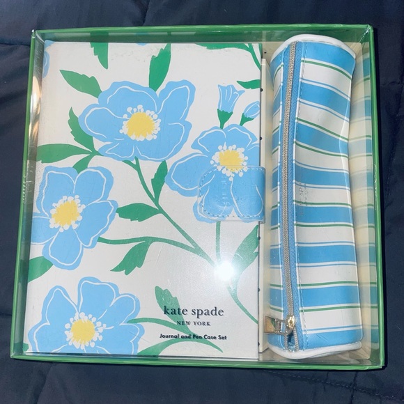 Kate Spade Blue Floral Journal and Pen Case Set - Picture 1 of 1